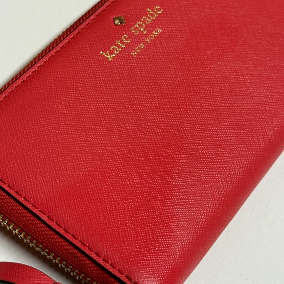 Kate Spade Vibrant Red Zip-Around Wallet - Picture 7 of 7